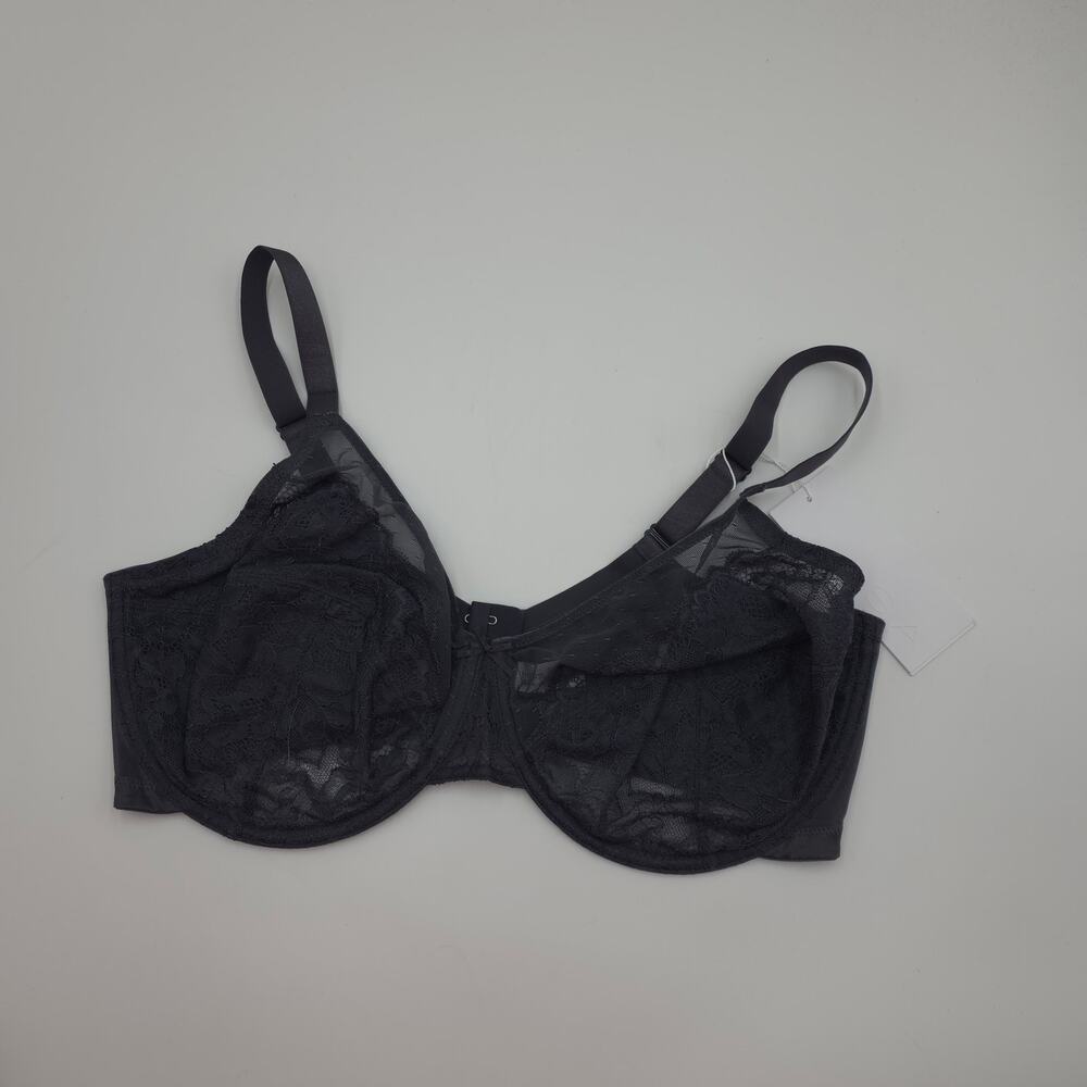 HSIA Enchante Unlined Non-Padded Lace Underwire Bra in Gray Size 38G